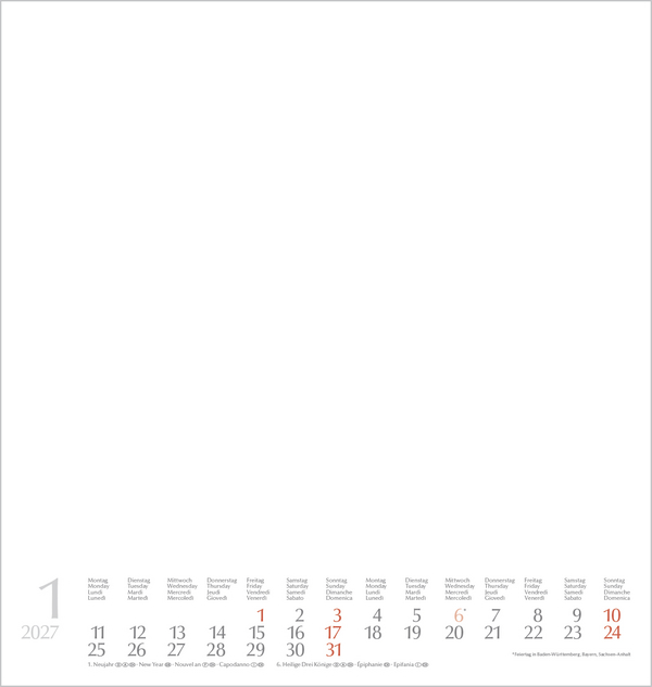 Weitere Ansicht: Foto-Malen-Basteln Bastelkalender weiß groß 2027