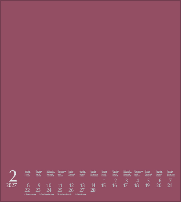 Weitere Ansicht: Foto-Malen-Basteln Bastelkalender bordeaux 2027