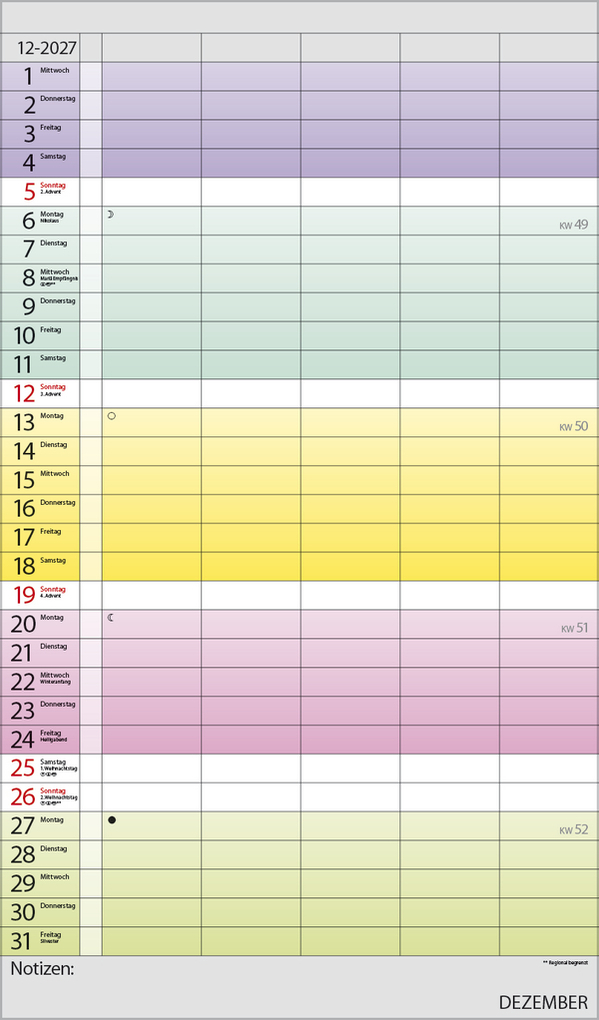 Weitere Ansicht: Familienplaner Farbenspiel 2027