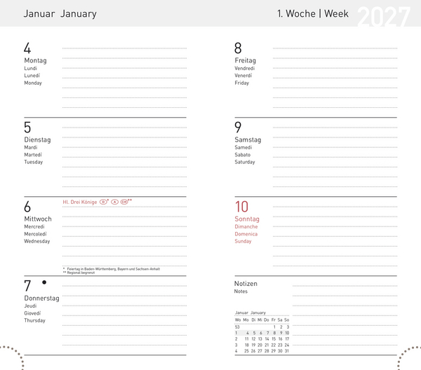 Weitere Ansicht: Taschenkalender Modus XL geheftet PVC schwarz 2027