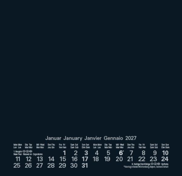 Weitere Ansicht: Foto-Malen-Basteln Bastelkalender schwarz quer 2027