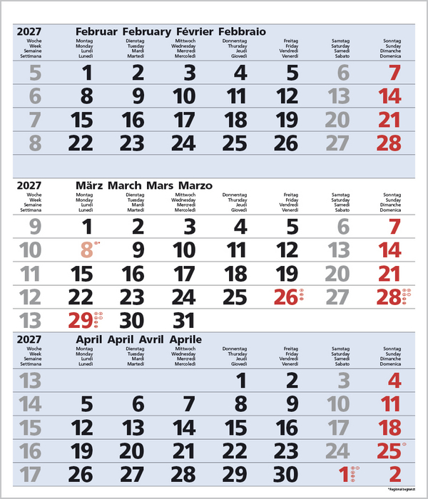 Weitere Ansicht: 3-Monats-Planer Comfort Blau 2027