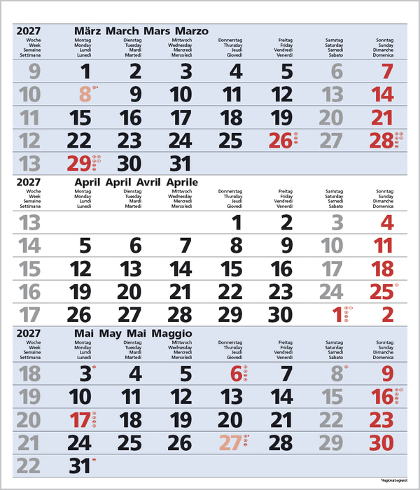 Weitere Ansicht: 3-Monats-Planer Comfort Blau 2027