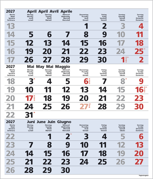 Weitere Ansicht: 3-Monats-Planer Comfort Blau 2027