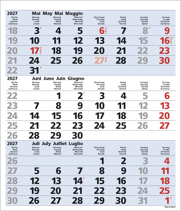 Weitere Ansicht: 3-Monats-Planer Comfort Blau 2027