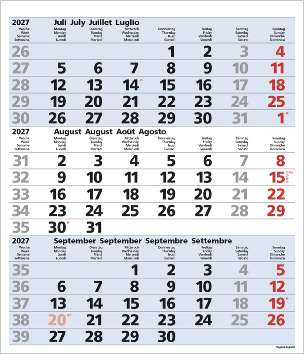 Weitere Ansicht: 3-Monats-Planer Comfort Blau 2027