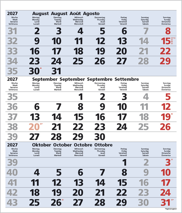 Weitere Ansicht: 3-Monats-Planer Comfort Blau 2027