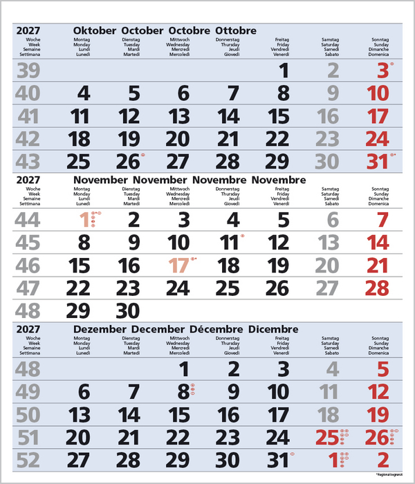 Weitere Ansicht: 3-Monats-Planer Comfort Blau 2027