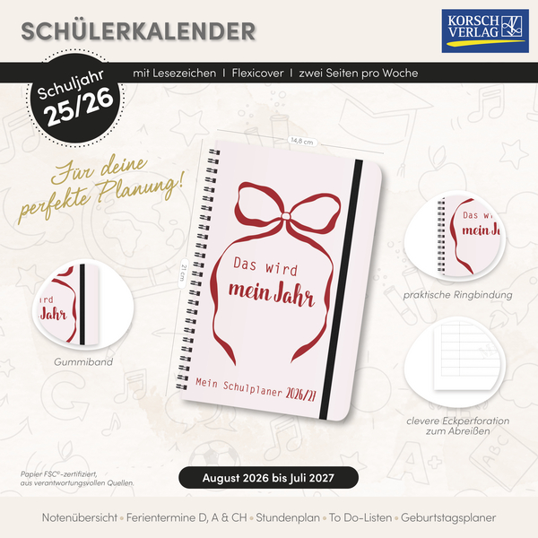 Weitere Ansicht: Schülerkalender Mein Jahr 2026/2027