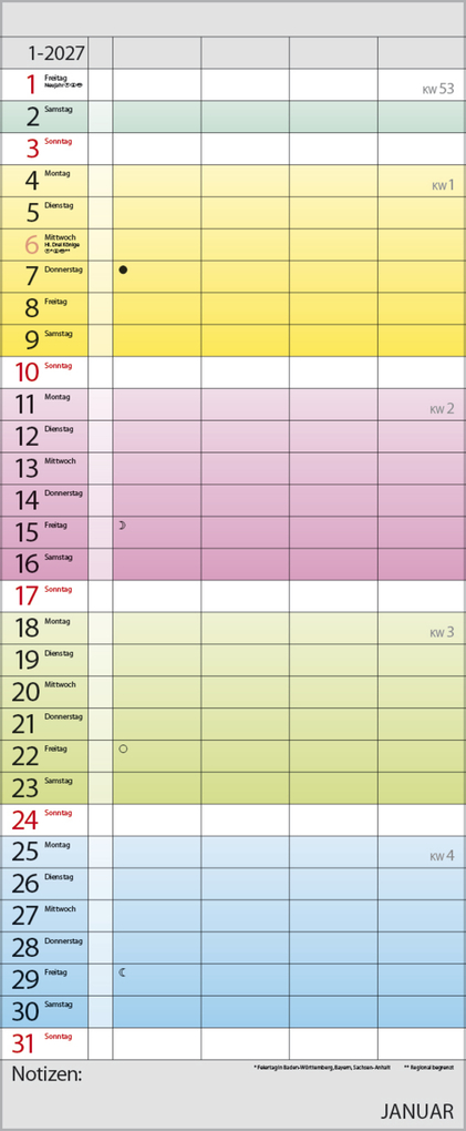 Weitere Ansicht: Familienplaner Farbenspiel 2027