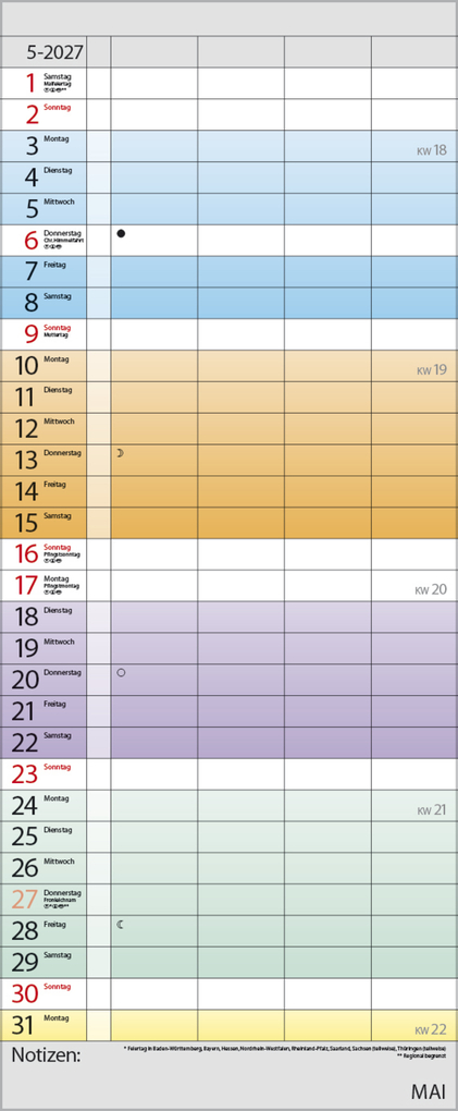Weitere Ansicht: Familienplaner Farbenspiel 2027