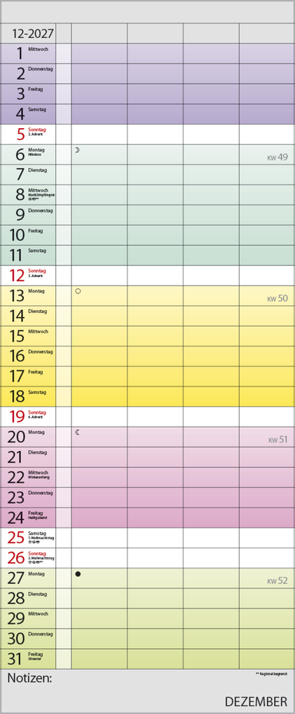 Weitere Ansicht: Familienplaner Farbenspiel 2027