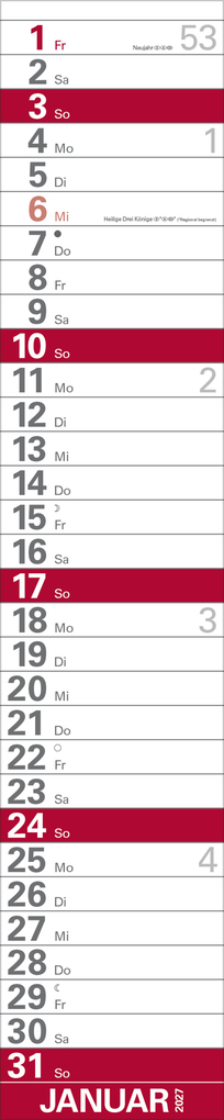 Weitere Ansicht: XXL Planer Großdruck rot 2027
