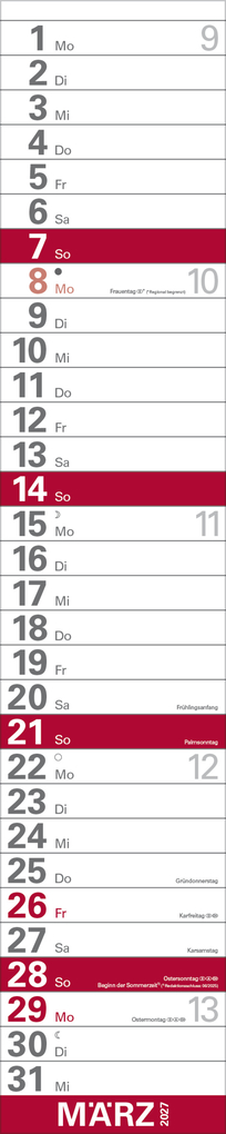 Weitere Ansicht: XXL Planer Großdruck rot 2027