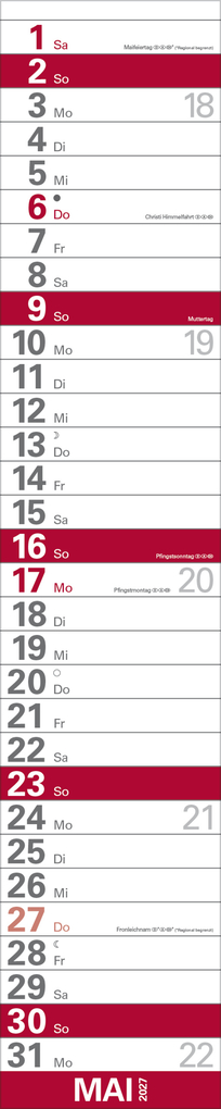Weitere Ansicht: XXL Planer Großdruck rot 2027