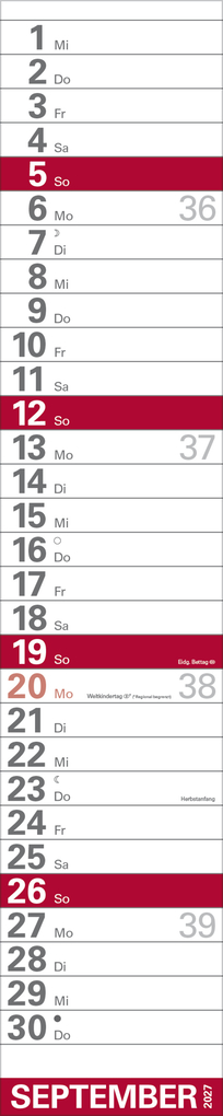 Weitere Ansicht: XXL Planer Großdruck rot 2027