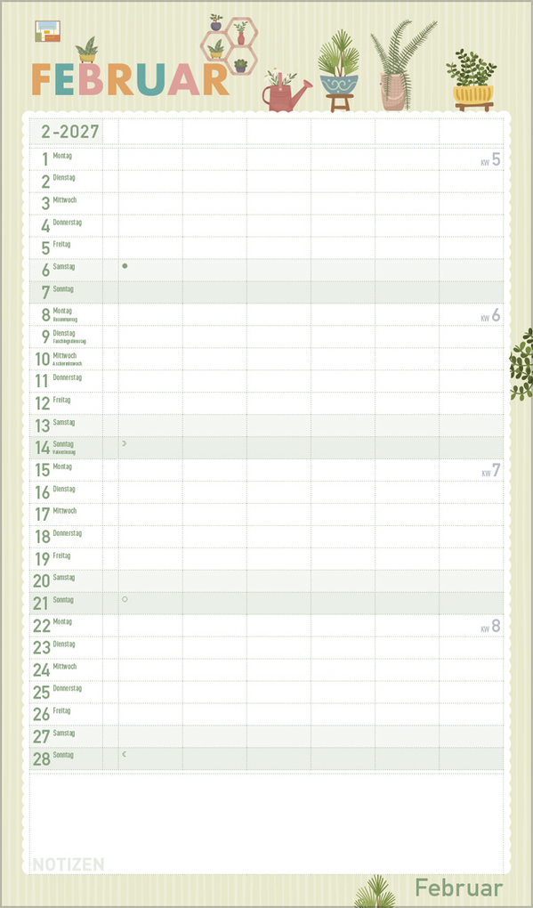 Weitere Ansicht: Familienplaner Happy Plants 2027