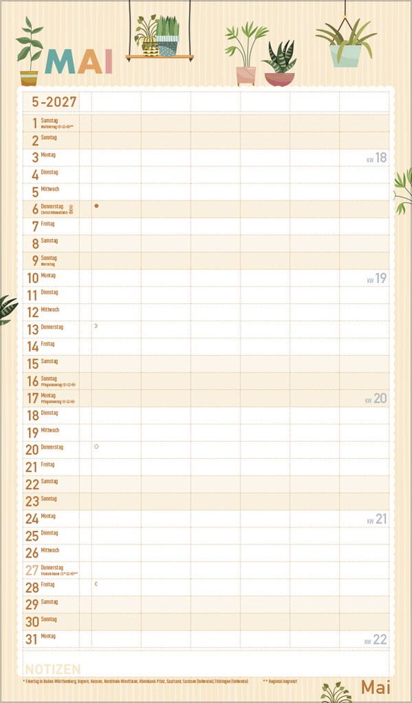 Weitere Ansicht: Familienplaner Happy Plants 2027