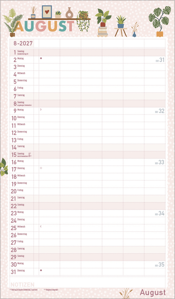 Weitere Ansicht: Familienplaner Happy Plants 2027
