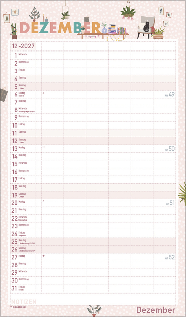 Weitere Ansicht: Familienplaner Happy Plants 2027