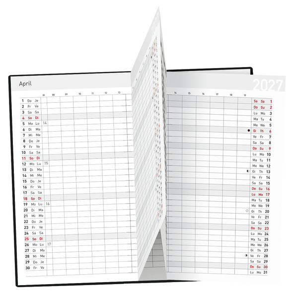 Weitere Ansicht: Taschenkalender Saturn Leporello PVC blau 2027
