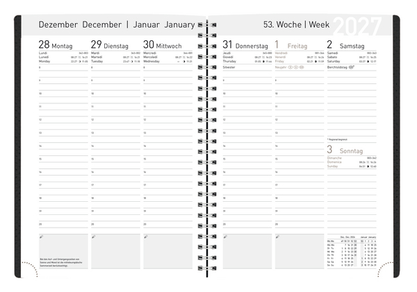 Weitere Ansicht: Buchkalender Wochentimer Spirale dunkelblau 2027