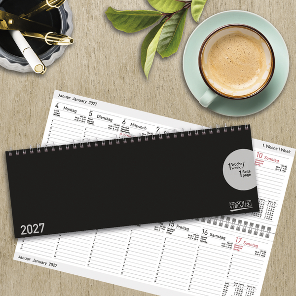 Weitere Ansicht: Tischquerkalender Classic Colourlux schwarz 2027