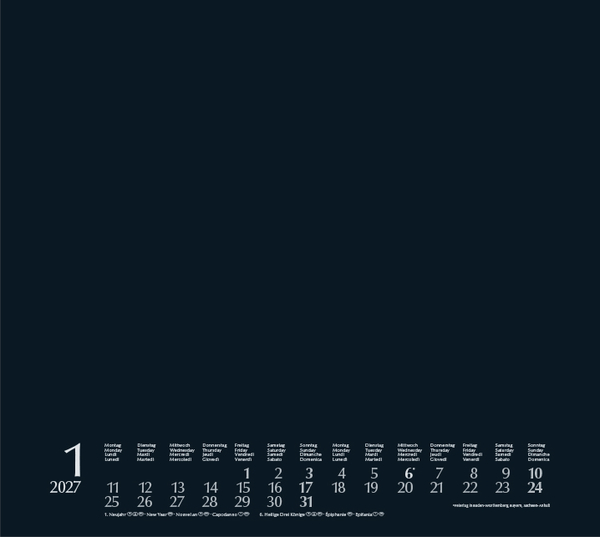 Weitere Ansicht: Foto-Malen-Basteln Bastelkalender quer schwarz 2027