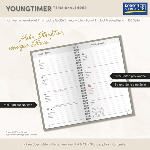Weitere Ansicht: Taschenkalender Youngtimer Ocean Dreams 2027 | Yellena James