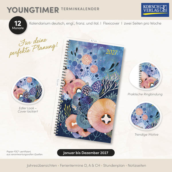 Weitere Ansicht: Taschenkalender Youngtimer Ocean Dreams 2027 | Yellena James