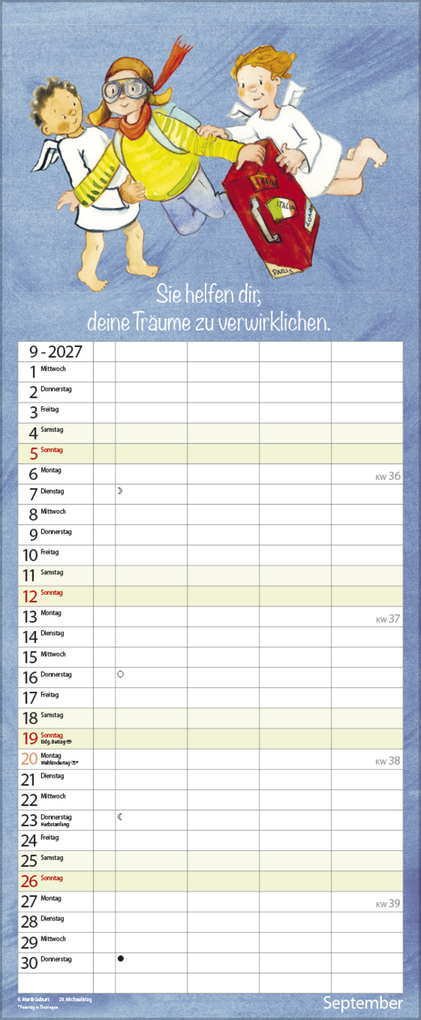 Weitere Ansicht: Familientimer Schutzengel 2027