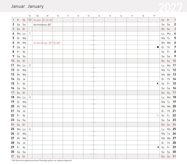 Weitere Ansicht: Taschenkalender Pluto geheftet PVC burgund 2027