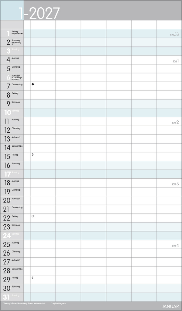 Weitere Ansicht: XL Familienplaner Pastell 2027