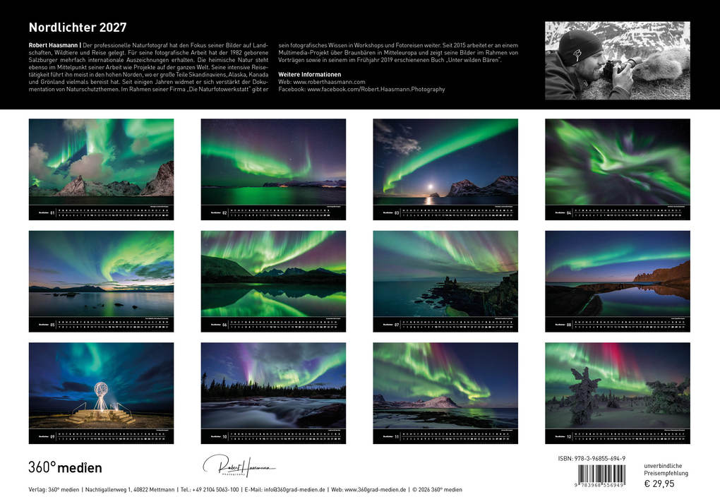 Weitere Ansicht: Nordlichter Premiumkalender 2027 | Robert Haasmann