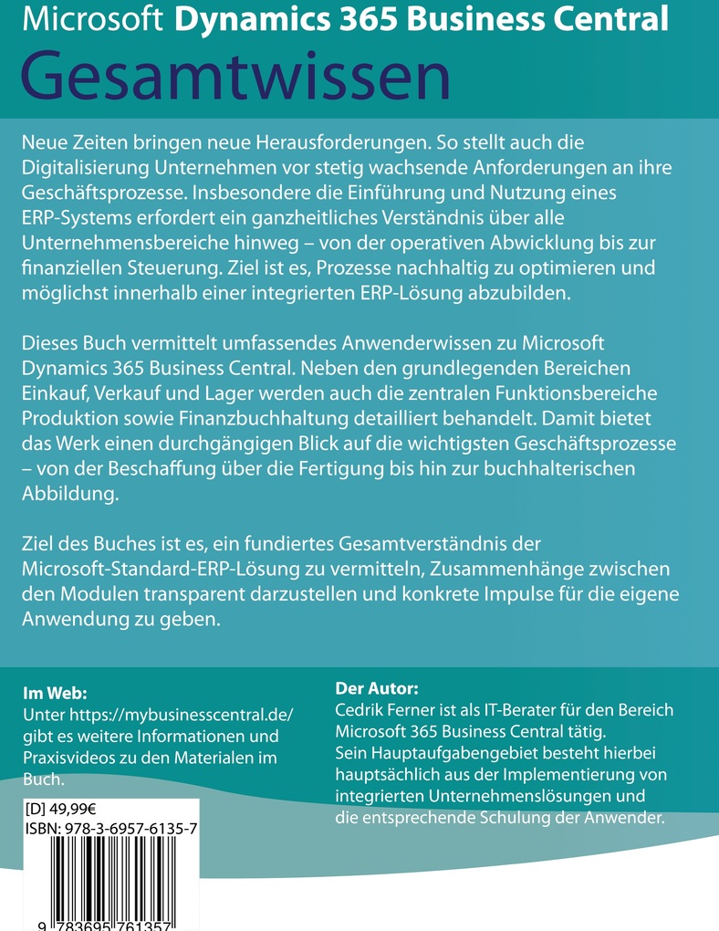 Weitere Ansicht: Microsoft Dynamics 365 Business Central Gesamtwissen | Cedrik Ferner
