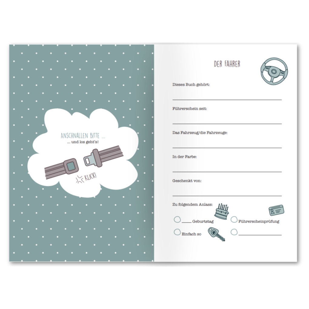 Weitere Ansicht: Beifahrer-Gästebuch zum 18. Geburtstag - Kreatives Auto-Gästebuch für Fahranfänger, Führerschein & Neues Auto | FLYERALARM Trading GmbH