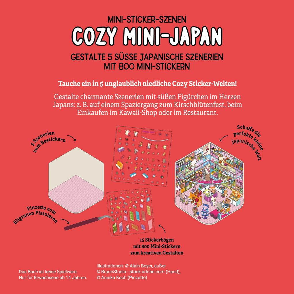 Weitere Ansicht: Mini-Sticker-Szenen - Cozy Mini-Japan I 3D-Sticker
