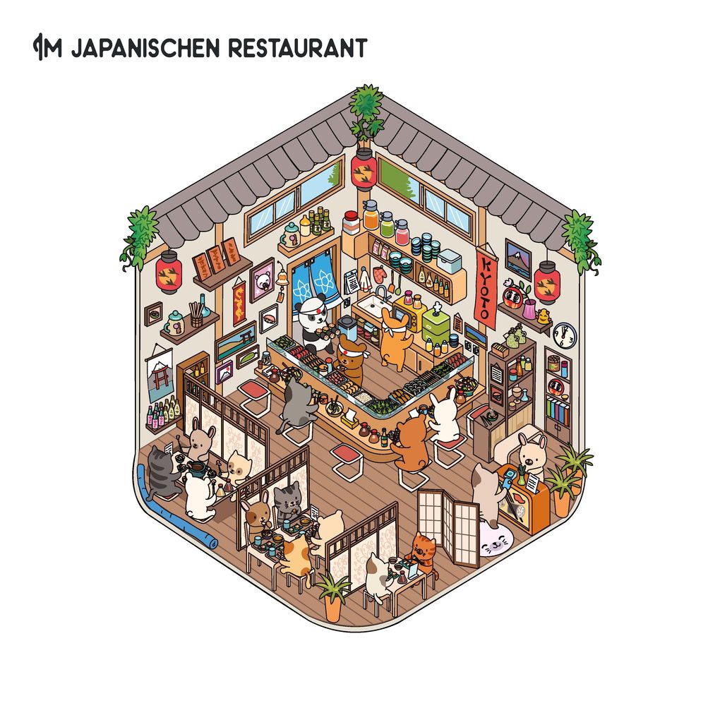 Weitere Ansicht: Mini-Sticker-Szenen - Cozy Mini-Japan I 3D-Sticker