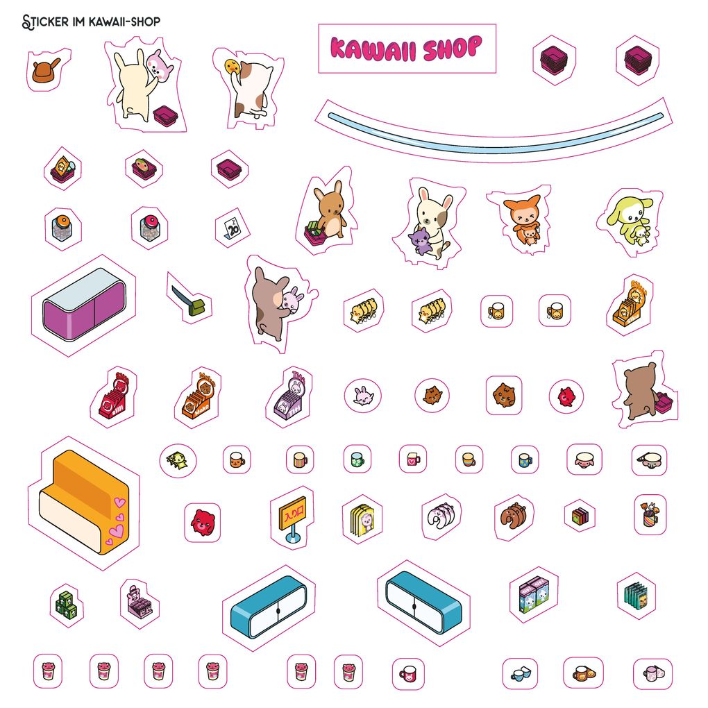 Weitere Ansicht: Mini-Sticker-Szenen - Cozy Mini-Japan I 3D-Sticker