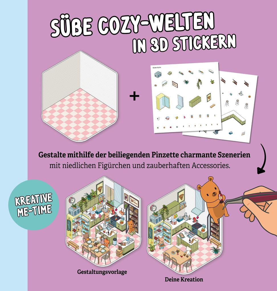 Weitere Ansicht: Mini-Sticker-Szenen - Cozy Mini-Homes I 3D-Sticker
