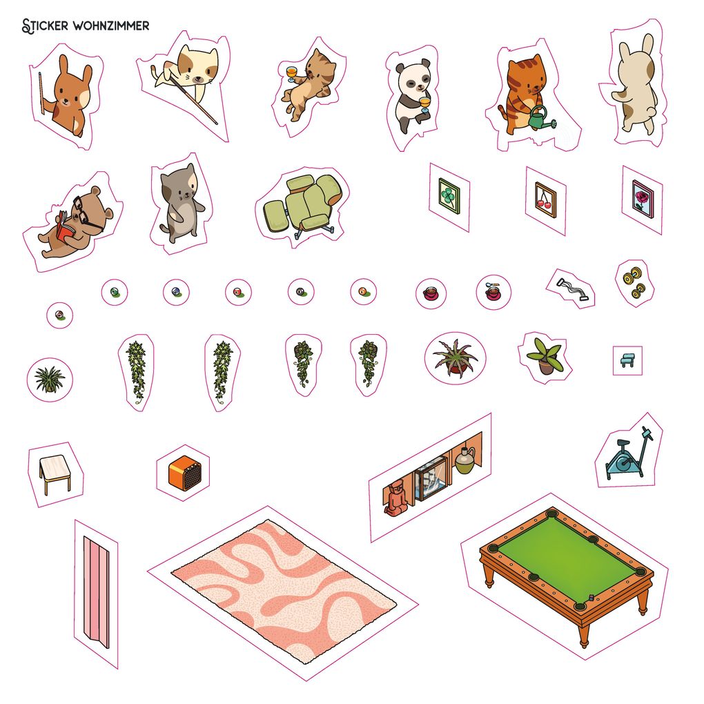 Weitere Ansicht: Mini-Sticker-Szenen - Cozy Mini-Homes I 3D-Sticker