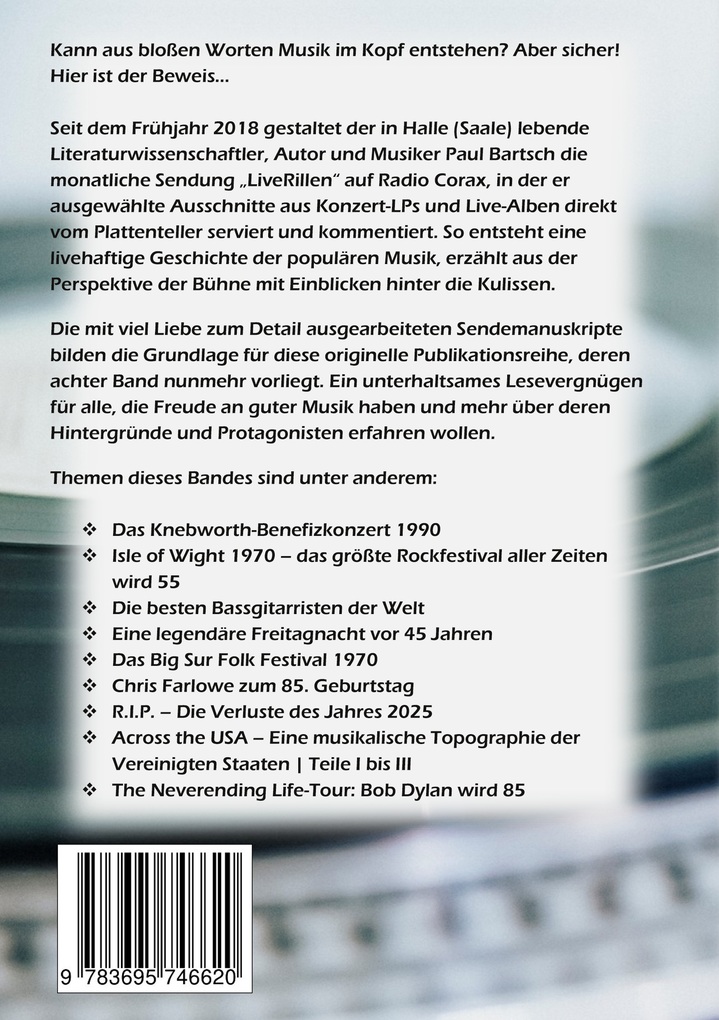 Weitere Ansicht: LiveRillen No. 8 | Paul Bartsch
