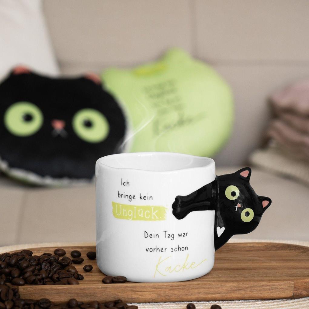 Weitere Ansicht: Figürliche Tasse Katze "Ich bringe kein Unglück..."