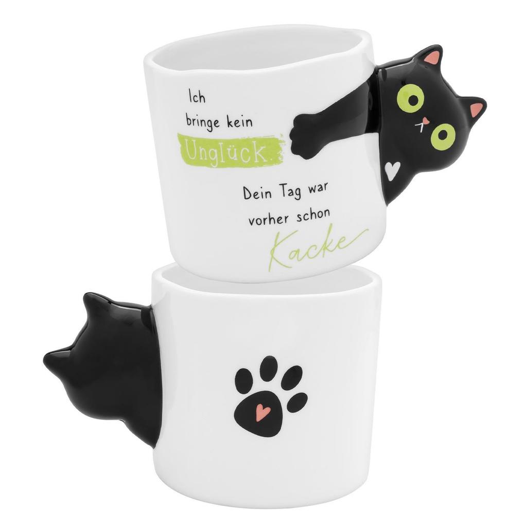 Weitere Ansicht: Figürliche Tasse Katze "Ich bringe kein Unglück..."