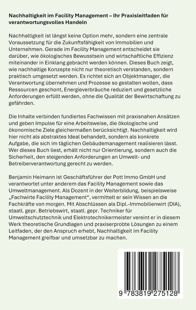 Weitere Ansicht: Nachhaltigkeit im Facility Management | Benjamin Heimann