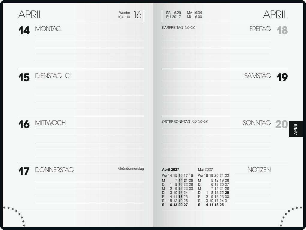 Weitere Ansicht: BRUNNEN 1072311907 Taschenkalender Mod. 723 2027 A7, Kunststoff, schwarz