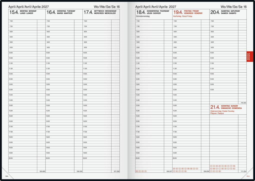 Weitere Ansicht: BRUNNEN 1076361907 Buchkalender Mod. 763 2027 A4, Kunststoff, vulkanschwarz
