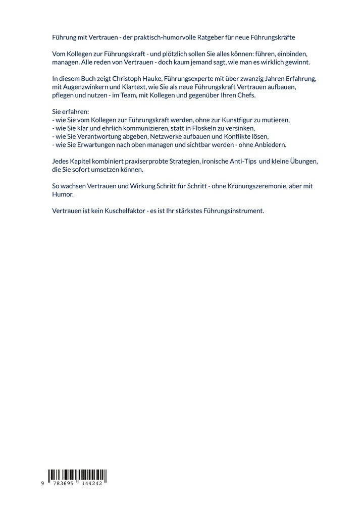 Weitere Ansicht: Führung mit Vertrauen | Christoph Hauke