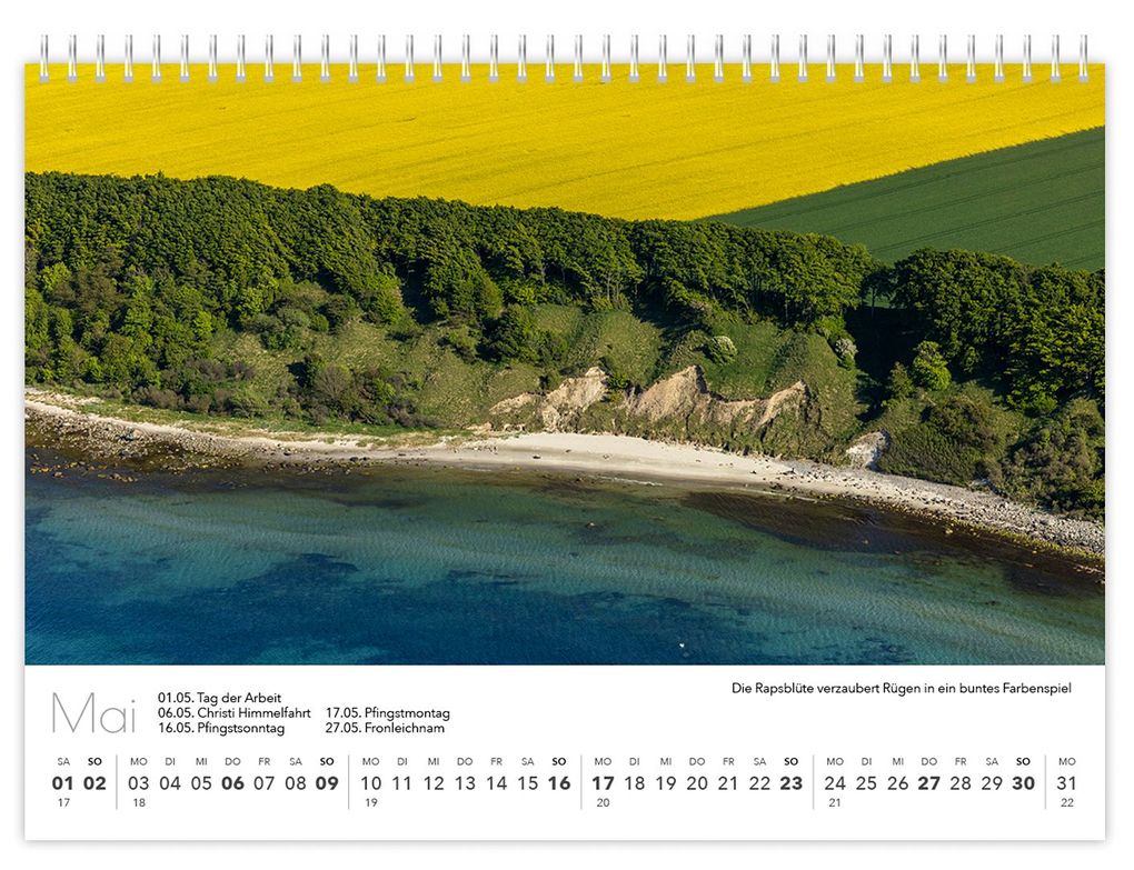 Weitere Ansicht: Kalender Rügen Luftaufnahmen kompakt 2027 | Peter Schubert, K4 Verlag