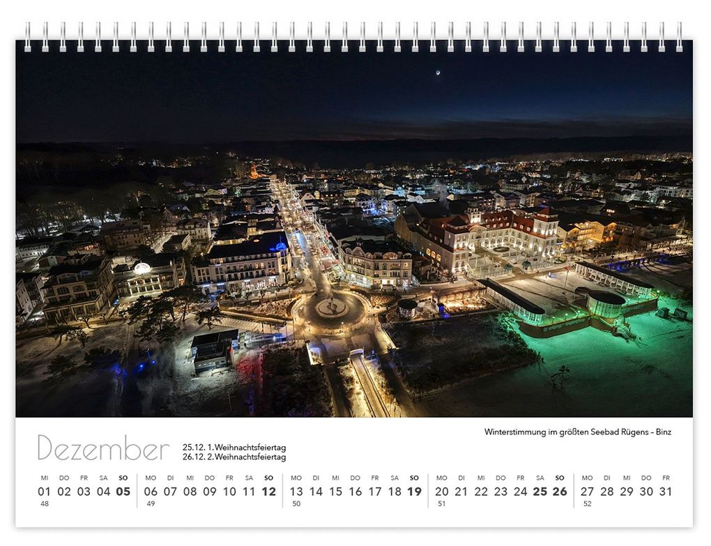 Weitere Ansicht: Kalender Rügen Luftaufnahmen kompakt 2027 | Peter Schubert, K4 Verlag